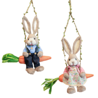 Ornement de Pâques suspendu fait main en forme de lapin, mignon, pour la maison et les fêtes, vente en gros