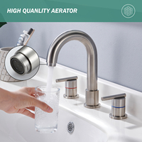 Grand bec 3 trous robinet de baignoire douche à main salle de bain cascade haute pression avec drain pop-up