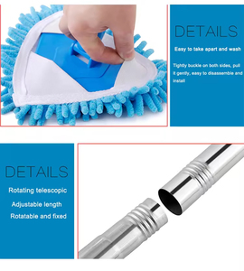 Accesorios de herramientas de limpieza para el hogar, fregona triangular perezosa, fregona plana de microfibra para limpieza en seco y húmedo - Product Image 6