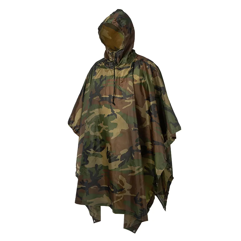 Imperméable camouflage imperméable Poncho de pluie Sac à dos Randonnée Housse de pluie