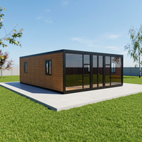 Maison conteneur extensible à toit plat de 30 pieds, maison préfabriquée modulaire, mini-maison portable, cabane pliable, installation rapide