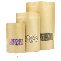 Fabricant de sacs en papier Kraft debout 8x12in 100pcs Emballage brun de qualité alimentaire étanche à l'humidité pour noix riz épices en gros