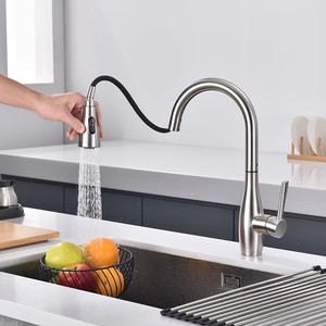 Commercial Grade High Flow Pull <b>Down</b> Tap 304 Stainless Steel commercial kitchen faucet for Cold Hot Water Sinks - Product Image 4