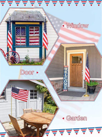 Drapeau national rétractable en polyester pour intérieur, avec base et mât, en acier inoxydable, impression personnalisée en usine