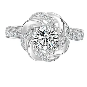 Welry Zilveren 925 Europese Luxe Sieraden Diamant Moissanite Set Ring Casual Verrassing Moissanite 925 Sterling Zilveren Ketting Set