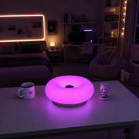 Lampe de table conique ABS moderne et simple RGB, rechargeable, 3 couleurs, à intensité variable, commande tactile, lampe murale pour chambre à coucher, bar, salon