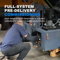 Kompresor Udara Mobile Atlas Copco 8 bar Alternatif 600CFM 140KW 188HP Berpelumas Diesel Screw Compressor untuk Amerika