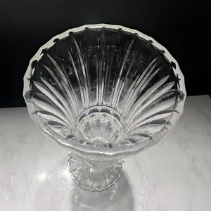 Modern Creative Home Decorative Luxury Decoration Fruit Compote Tray Wedding Glass Vase