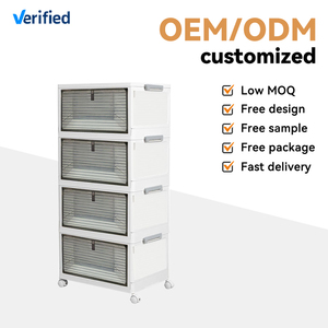 XinHang 多層防塵折りたたみ式シューズラック 収納キャビネット 長方形PPスニーカー用透明シューズボックスコンテナ - Product Image 5