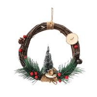 Karangan Bunga Kerucut Pinus Mini Buatan Tangan untuk Natal - Bahan Plastik yang Dapat Disesuaikan, Dekorasi Natal Luar Ruangan untuk Pintu Depan