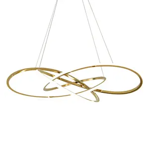 Iluminación para el hogar de alta calidad, estilo de moda, oro, tres luminarias, diseño artístico, candelabro nórdico LED