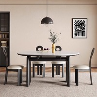 Ensemble table et chaises de salle à manger en bois massif de style nordique, mobilier intégré pour salon et maison, style rustique moderne