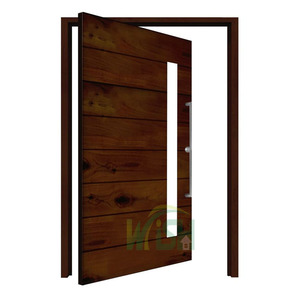 Grande <span class=keywords><strong>porte</strong></span> pivotante en verre en bois massif pour l'entrée d'une maison moderne <span class=keywords><strong>Porte</strong></span> d'entrée de sécurité pivotante en bois pour villa - Product Image 2