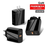 Nouveau chargeur mural électrique ignifuge USB-C PD33W QC3.0 9V12V Super Fast Charging 65W pour appareil photo multi-standards