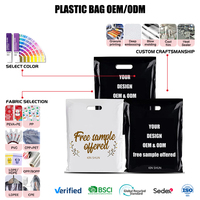 Sacs en plastique personnalisés avec poignées, découpés sur mesure, pour emballage de t-shirts, vêtements, courses et cadeaux, grand format