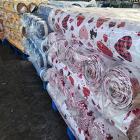 Produit textile pour la maison, ensemble de literie, tissu de drap imprimé en microfibre 100% polyester avec tissu de rideaux pour la chambre