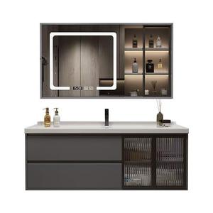 Gabinete de baño combinado con espejo e interruptor táctil inteligente estilo hotel - Product Image 6