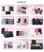 Kit de voyage de luxe haut de gamme 14 pièces pour outils de beauté miniatures, professionnel, végétalien, écologique, sans cruauté, avec pinceaux à ongles et maquillage