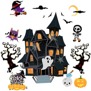 3d <span class=keywords><strong>Maison</strong></span> Halloween Décorations de Fenêtre Auto-adhésif Mur <span class=keywords><strong>Autocollant</strong></span> - Product Image 1