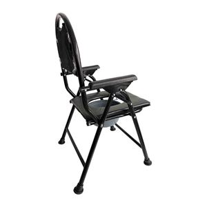 Silla <span class=keywords><strong>de</strong></span> inodoro plegable para ancianos, discapacitados, mujeres embarazadas, con asiento y respaldo acolchados, taburete <span class=keywords><strong>de</strong></span> inodoro portátil para uso doméstico - Product Image 4