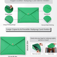 Porte-cartes MAHJONG gaufré en cuir PU, pochette pour mélangeurs de cartes et lecteurs de lignes, accessoires de divertissement pour Mahjong de table