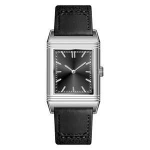 Reloj de Mujer 2025 con Caja Cuadrada Reversible, Correa de Cuero Genuino Marrón Unisex, Cristal de Zafiro, Resistente al Agua 50M, Reloj de Moda - Product Image 1