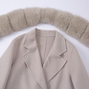 Cappotto in lana Cashmere elegante personalizzato Jancoco da donna <span class=keywords><strong>con</strong></span> <span class=keywords><strong>cintura</strong></span> staccabile in lana di pelliccia di volpe - Product Image 3