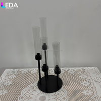 Candélabre moderne en métal noir à 5 bras, porte-bougie haut pour bougies coniques, idéal pour centre de table de mariage, banquets, hôtels, événements et décoration intérieure