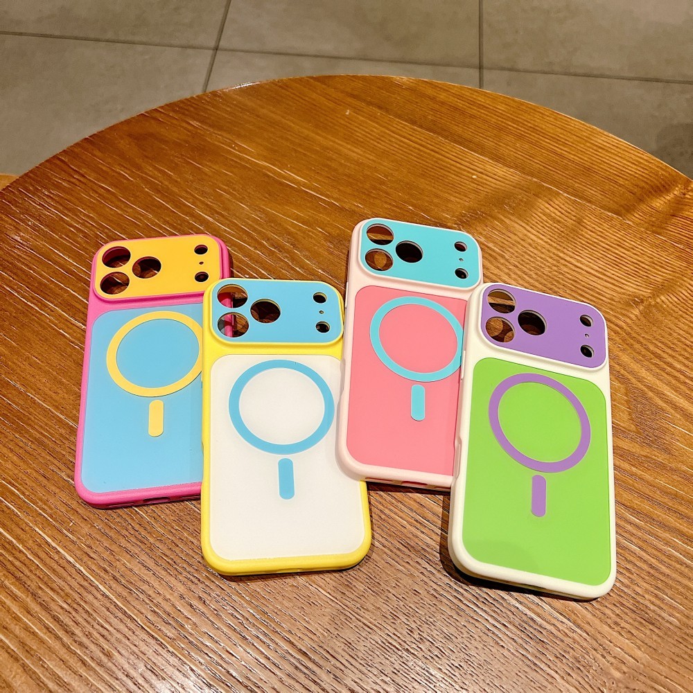 Ins Style Colorful Magnetic Phone Case for iPhone 18 Pro Max Lens Protection Back Cover for iPhone 18 17 16 15 14 13 case · image 3