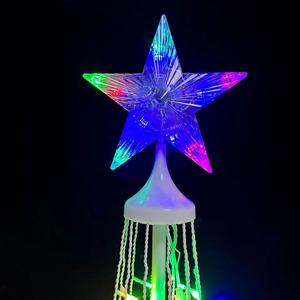 LED beş köşeli yıldız RGB noel koni ağacı dize ışık şelale dönen şube etkisi katlanabilir konik kule açık 220V - Product Image 3