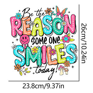 Stiker pola huruf berwarna desain Transfer panas tekan Hongcai Kertas vinil Transfer panas Untuk kaus/topi/tas - Product Image 3