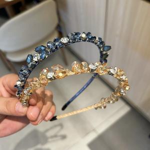 Serre-tête scintillant en strass pour femme, en alliage et tissu, accessoire de mode pour fêtes et mariages - Product Image 1