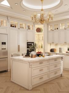 Gabinetes de Cocina de Lujo Estilo Europeo, Muebles Completos para el Hogar Personalizados, Gabinetes Empotrados en Forma de U con Fregadero - Product Image 4