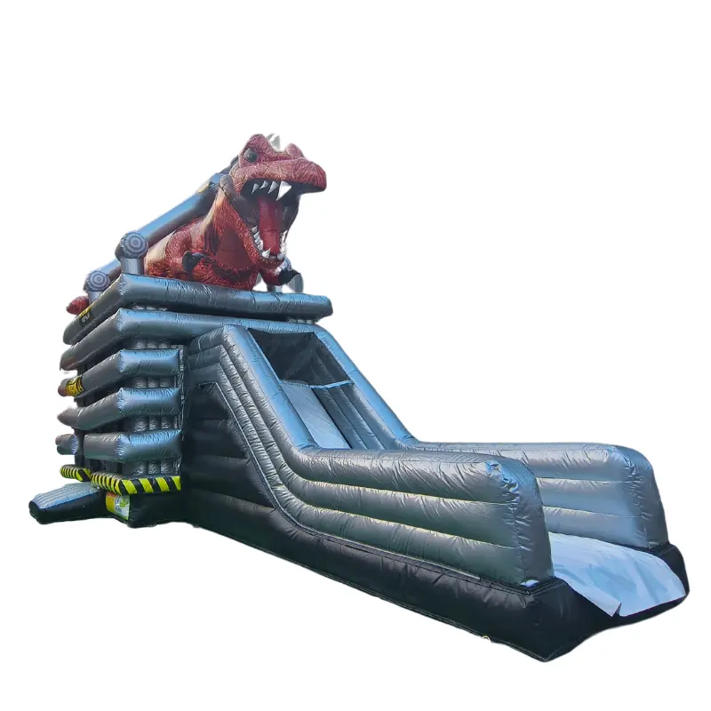 Divertente dinosauro gonfiabile a tema casa di rimbalzo trampolino gonfiabile e scivolo d'acqua combinazione castello gonfiabile parco divertimenti