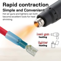 Conector de Cable de Desconexión Rápida CNXI 22-10 AWG Rojo Hembra Termocontraíble de Cobre Estañado con Terminales Aislados
