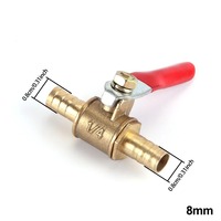 Robinet à boisseau sphérique en laiton 1/4, raccord cannelé pour tuyau 6mm 8mm 10mm 12mm, pour eau, huile, air, gaz, ligne de carburant, raccord de coupure, raccords de tuyauterie