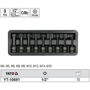 Yato <b>Torx</b> <b>Socket</b> <b>Set</b> 1/2 In CrMo 9 Pcs Industrial Grade - Product Image 3