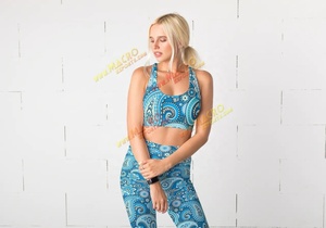 High Waist Women's Polyester Spandex Yoga Pants Custom Printed Floral Design Breathable UV Protection <b>Ankle</b>-<b>Length</b> SEAMED - Product Image 4