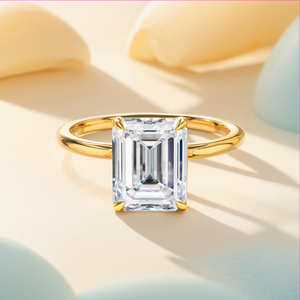 Fabricant <span class=keywords><strong>de</strong></span> bijoux fins, design minimaliste, <span class=keywords><strong>bague</strong></span> <span class=keywords><strong>de</strong></span> fiançailles pour femme, 1ct, 2ct, 3ct, émeraude, moissanite, <span class=keywords><strong>diamant</strong></span> - Product Image 4