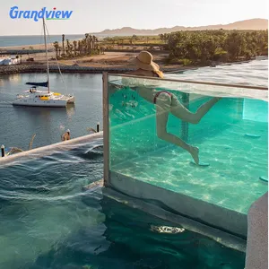 Grandview Pmma 100% Pure Raw Lucite Material Plexiglass Swimming Pool Glass Swimming Pool With Acrylic Panel