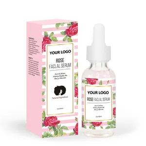 Private Label Cosmetic Organic Natural Skin Care Products Face Anti Aging Brightening Serum Essence Pink Facial