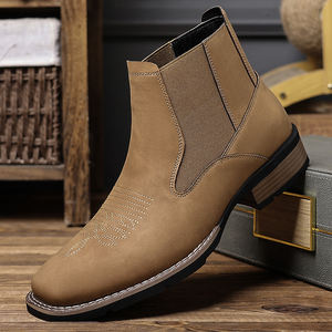 Bottes Chelsea montantes britanniques tendance pour homme - Cuir suédé léger antidérapant pour fêtes et activités de plein air - Product Image 5