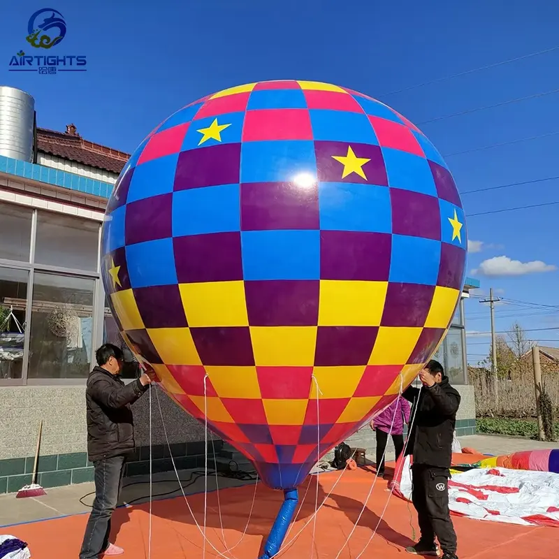 Publicité 3.5m de haut grand ballon à air chaud gonflable forme hélium gaz ballon volant