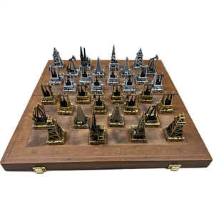 Compagnia petrolifera regalo estivo 3D in metallo per scacchi piattaforma di trivellazione petrolifera per bambini paesi mediorientali promozionali internazionali - Product Image 1