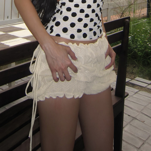 Shorts de Verano Estilo Dulce y Femenino, Color Sólido, Textura Básica, Detalle de Lazo, Shorts Casuales con Cintura Elástica, Lindos y Versátiles - Product Image 5