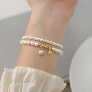 WENCHI Natural Freshwater Pearl <b>Bracelet</b> 400g <b>Stacked</b> Jewelry Design - Product Image 4