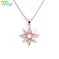 Collier pendentif étoile de Vénus plaqué or 18 carats, collier en acier inoxydable avec pendentif étoile creuse, bijoux tendance pour femmes