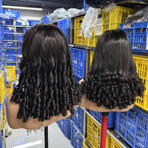 Perruque à Closure en Cheveux Humains, Bouclée Rose pour Femmes Noires, Perruque Cheveux Naturels Frisés Style Romance, Perruque Brute Ondulée - Product Image 4