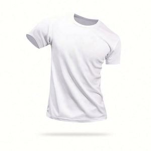 Casual Jersey Fabric Blank Design T-Shirt Soft Polyester Heat-Transfer Printed Custom Logo Quick Dry Fit Men - Product Image 2