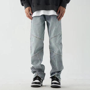 <span class=keywords><strong>Abbigliamento</strong></span> <span class=keywords><strong>uomo</strong></span> personalizzato all'ingrosso <span class=keywords><strong>uomo</strong></span> nero Jeans larghi stile HipHop giovani uomini Patchwork Jeans di colore chiaro - Product Image 2